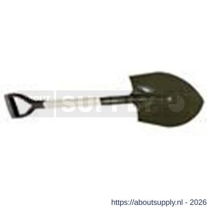DeWit legerschep groen gelakt met 50 cm houten steel en groen gelakte metalen D greep - S29000800 - afbeelding 1