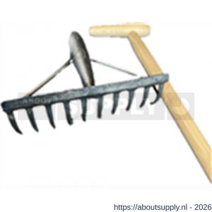 DeWit tuinhark 10 tands verstevigd met geharde tanden essen steel met hilt 155 cm - S29000638 - afbeelding 1