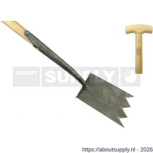 DeWit Shark tine spade zwanehals met opstapjes essen steel 90 cm - S29000796 - afbeelding 1