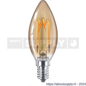 Philips LED kaarslamp Classic LEDcandle 2.3 W-14 W B35 E14 820 Gold Flame - Y51270237 - afbeelding 1