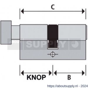 Abus veiligheids profiel knopcilinder dubbel met certificaat KXP2SN 45/K40 - Y21700118 - afbeelding 2