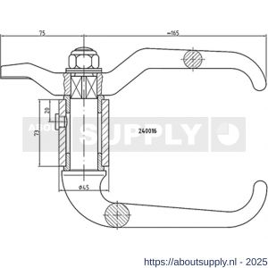 S&B 240213 deurknevel Form A 73 DIN 83104 A 73 met aluminium hulzen en kunststof bussen RVS - S40615019 - afbeelding 1