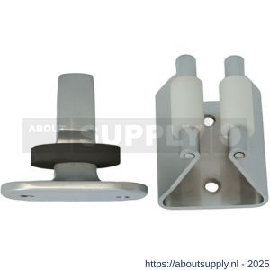 S&B 253301.6 deurvastzetter L=40 mm D=35 mm met tegenplaat en rubber aanslag messing gepolijst chroom - S40615127 - afbeelding 1
