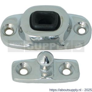 S&B 253600.6 deurvastzetter L=50 mm D=23 mm met tegenplaat en rubber aanslag messing gepolijst chroom - S40615126 - afbeelding 1