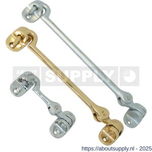 S&B 255101.4 deur-kajuithaak zwaar 200 mm met tegenplaat messing gepolijst - S40615042 - afbeelding 1