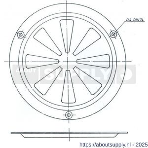 S&B 277200.4 tegenplaat voor ventilatierozet rond 175 mm messing gepolijst - S40615229 - afbeelding 2