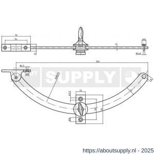 S&B 320100.4 raam- en luikuitzetter gebogen messing gepolijst - S40615198 - afbeelding 2