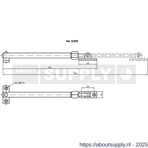 S&B 323200.6 telescopische raamuitzetter verstelbaar 220-350 mm messing gepolijst chroom - S40615215 - afbeelding 2
