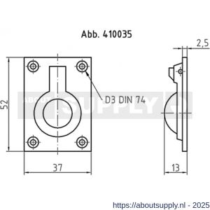 S&B 410050.6 luikring 70x50 mm messing gepolijst chroom - S40615192 - afbeelding 2