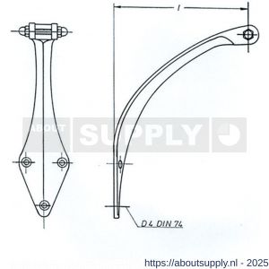 S&B 421080.4 scheepsbelhouder 80 mm grootte I zonder bel messing gepolijst - S40615151 - afbeelding 1