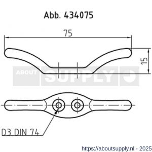 S&B 434075.2 koordhouder 75 mm messing gerold nikkel - S40615026 - afbeelding 2