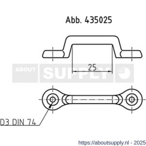 S&B 435045.1 riembeugel A=45 mm messing gerold - S40615224 - afbeelding 2