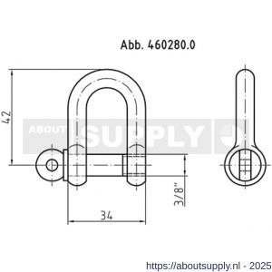 S&B 460280.1 harpsluiting D 3/8 inch 10 mm beugeldikte messing gepolijst - S40615249 - afbeelding 2