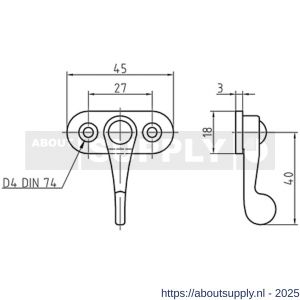 S&B 561000.9 knevelsluiting messing mat chroom - S40615017 - afbeelding 2