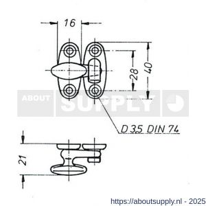 S&B 564000.1 tramklinkje nummer 435 messing gerold - S40615145 - afbeelding 2