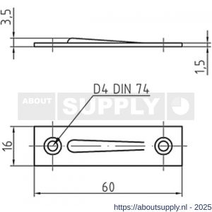 S&B 565500.4 knevelplaatje 565500.4 voor knevelsluiting messing gepolijst - S40615020 - afbeelding 2