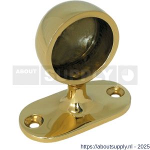 S&B 580200.4 leuning eindstuk 42 mm rond DIN 81418 B nummer 413 ovalen wandplaat messing gepolijst - S40615176 - afbeelding 1