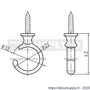 S&B 591025.4 kophaak 25 mm messing gepolijst - S40615250 - afbeelding 2