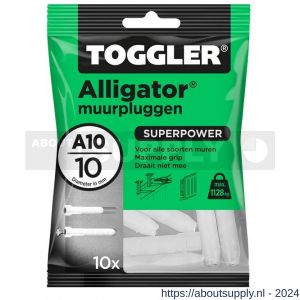 Toggler A10-10 Alligator muurplug zonder flens A10 diameter 10 mm zak 10 stuks - S32650075 - afbeelding 1