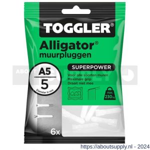 Toggler A5-6 Alligator muurplug zonder flens A5 diameter 5 mm zak 6 stuks - S32650062 - afbeelding 1