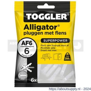 Toggler AF6-6 Alligator plug met flens AF6 diameter 6 mm zak 6 stuks wanddikte > 9,5 mm - S32650055 - afbeelding 1