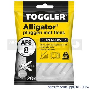 Toggler AF8-20 Alligator plug met flens AF8 diameter 8 mm zak 20 stuks wanddikte > 12,5 mm - S32650059 - afbeelding 1