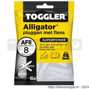 Toggler AF8-6 Alligator plug met flens AF8 diameter 8 mm zak 6 stuks wanddikte > 12,5 mm - S32650058 - afbeelding 1