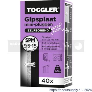 Toggler SPM-40 gipsplaatplug SP-Mini doos 40 stuks gipsplaat 9-15 mm - S32650006 - afbeelding 1