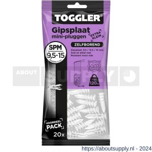 Toggler SPM-20 gipsplaatplug SP-Mini zak 20 stuks gipsplaat 9-15 mm - S32650007 - afbeelding 1