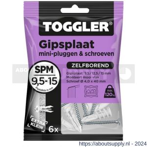 Toggler SPM-6-schroef gipsplaatplug SP-Mini met schroef zak 6 stuks gipsplaat 9-15 mm - S32650009 - afbeelding 1