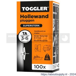 Toggler TA-100 hollewandplug TA doos 100 stuks plaatdikte 3-6 mm - S32650021 - afbeelding 1