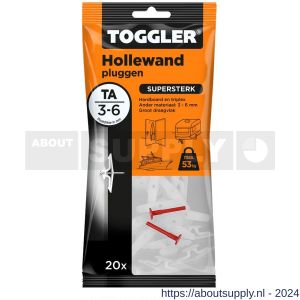Toggler TA-20 hollewandplug TA zak 20 stuks plaatdikte 3-6 mm - S32650023 - afbeelding 1
