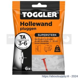 Toggler TA-6 hollewandplug TA zak 6 stuks plaatdikte 3-6 mm - S32650020 - afbeelding 1