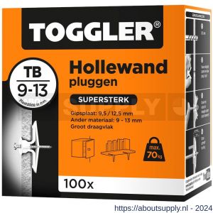 Toggler TB-100 hollewandplug TB doos 100 stuks plaatdikte 9-13 mm - S32650011 - afbeelding 1