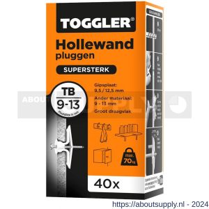 Toggler TB-40 hollewandplug TB doos 40 stuks plaatdikte 9-13 mm - S32650012 - afbeelding 1