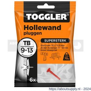 Toggler TB-6 hollewandplug TB zak 6 stuks plaatdikte 9-13 mm - S32650010 - afbeelding 1