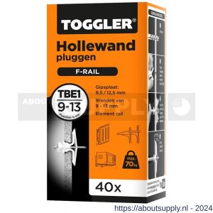 Toggler TBE-1-40 hollewandplug TBE1 doos 40 stuks plaatdikte 9-13 mm - S32650015 - afbeelding 1