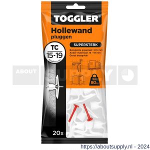 Toggler TC-20 hollewandplug TC zak 20 stuks plaatdikte 15-19 mm - S32650019 - afbeelding 1