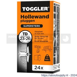 Toggler TD-24 hollewandplug TD doos 24 stuks plaatdikte 23-26 mm - S32650028 - afbeelding 1