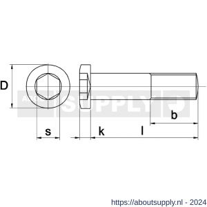 Kobout 37984ZW12040 binnenzeskantbout cilinderkop laag DIN 7984 8.8 onbehandeld staal M12x40 - S50452456 - afbeelding 1