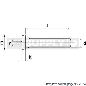 Kobout 684EV04045 metaalschroef cilinderkop zaagsnede DIN 84 galvanisch verzinkt M4x45 - S50450779 - afbeelding 1