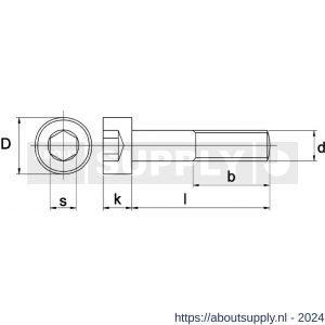 Kobout 4912A48006055 binnenzeskantbout cilinderkop DIN 912 RVS A4-80 M6x55 - S50451122 - afbeelding 1