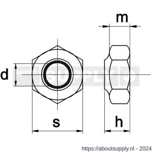 Kobout 5BMEV100UNF zelfborgende zeskantmoer kunststof ring type NE grade 2 galvanisch verzinkt 1 inch - S50457814 - afbeelding 1