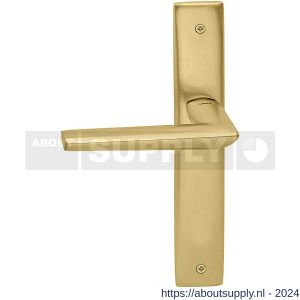 Mandelli1953 1080L BB56 Isi deurkruk gatdeel linkswijzend op langschild 240x40 mm BB56 mat messing - S21015374 - afbeelding 1