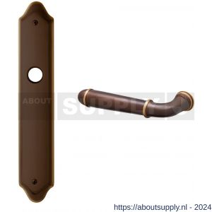 Mandelli1953 1340L BB56 Hartu deurkruk gatdeel linkswijzend op langschild 260x47 mm BB56 mat brons - S21016219 - afbeelding 1