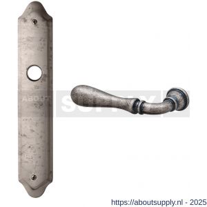 Mandelli1953 1420L BB56 Gou deurkruk gatdeel op langschild 260x47 mm BB56 linkswijzend antiek chroom - S21015793 - afbeelding 1