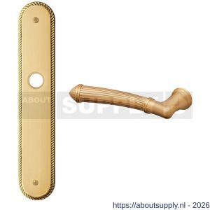 Mandelli1953 1510L blind Aurora deurkruk gatdeel op langschild 259x48 mm blind linkswijzend mat messing-messing gepolijst - S21015485 - afbeelding 1