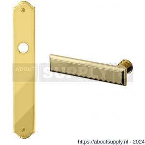 Mandelli1953 1740L Kuki deurkruk gatdeel op langschild 282x48 mm linkswijzend messing gepolijst-mat messing - S21015149 - afbeelding 1