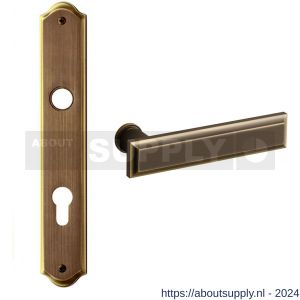 Mandelli1953 1740R PC72 Kuki deurkruk gatdeel rechtswijzend op langschild 248x48 mm PC72 mat brons - S21016253 - afbeelding 1