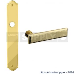 Mandelli1953 1740R Kuki deurkruk gatdeel op langschild 282x48 mm rechtswijzend messing gepolijst-mat messing - S21015150 - afbeelding 1